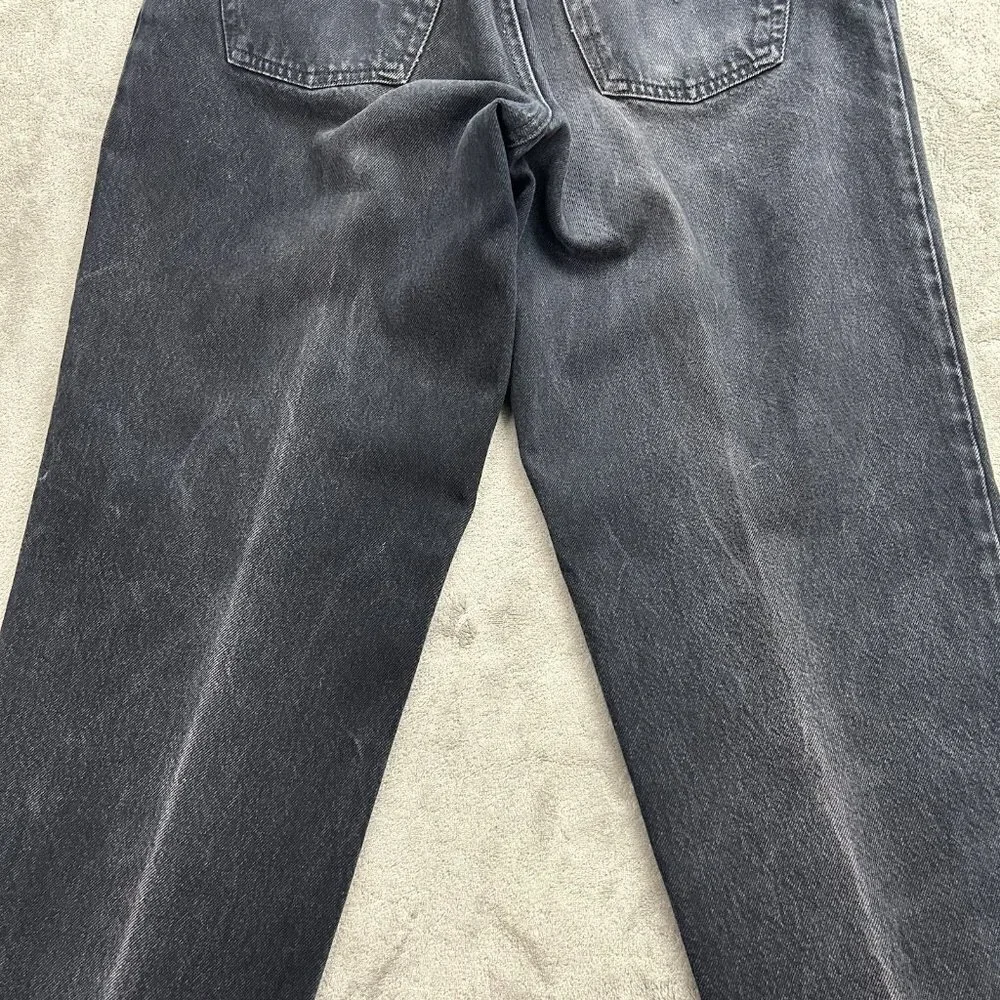 Anchor Blue Baggy Jeans 28x31 Faded Black Loose Wide Leg Skater Grunge Y2K Fades